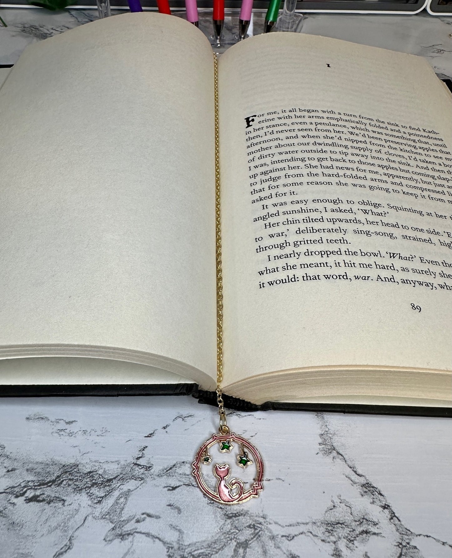 Purple Kitty and Stars | Bookmark