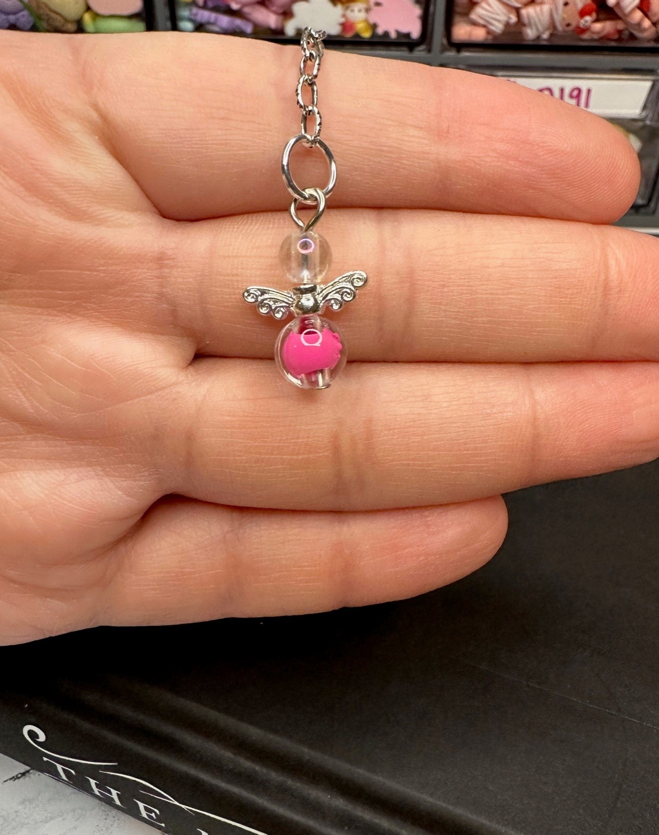 Clear Bead Angel | Bookmark