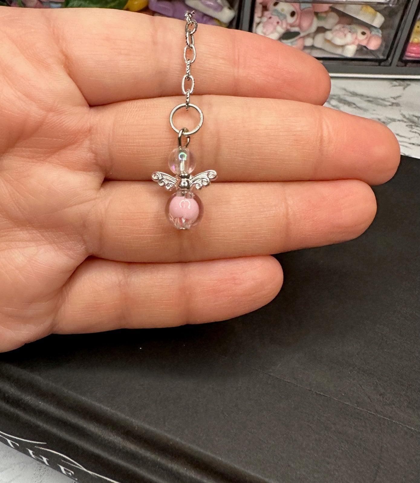 Clear Bead Angel | Bookmark