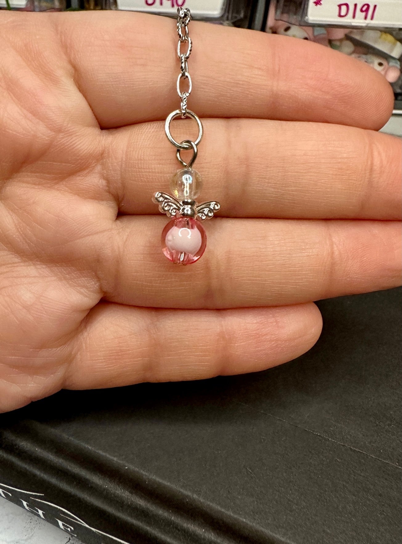 Clear Bead Angel | Bookmark