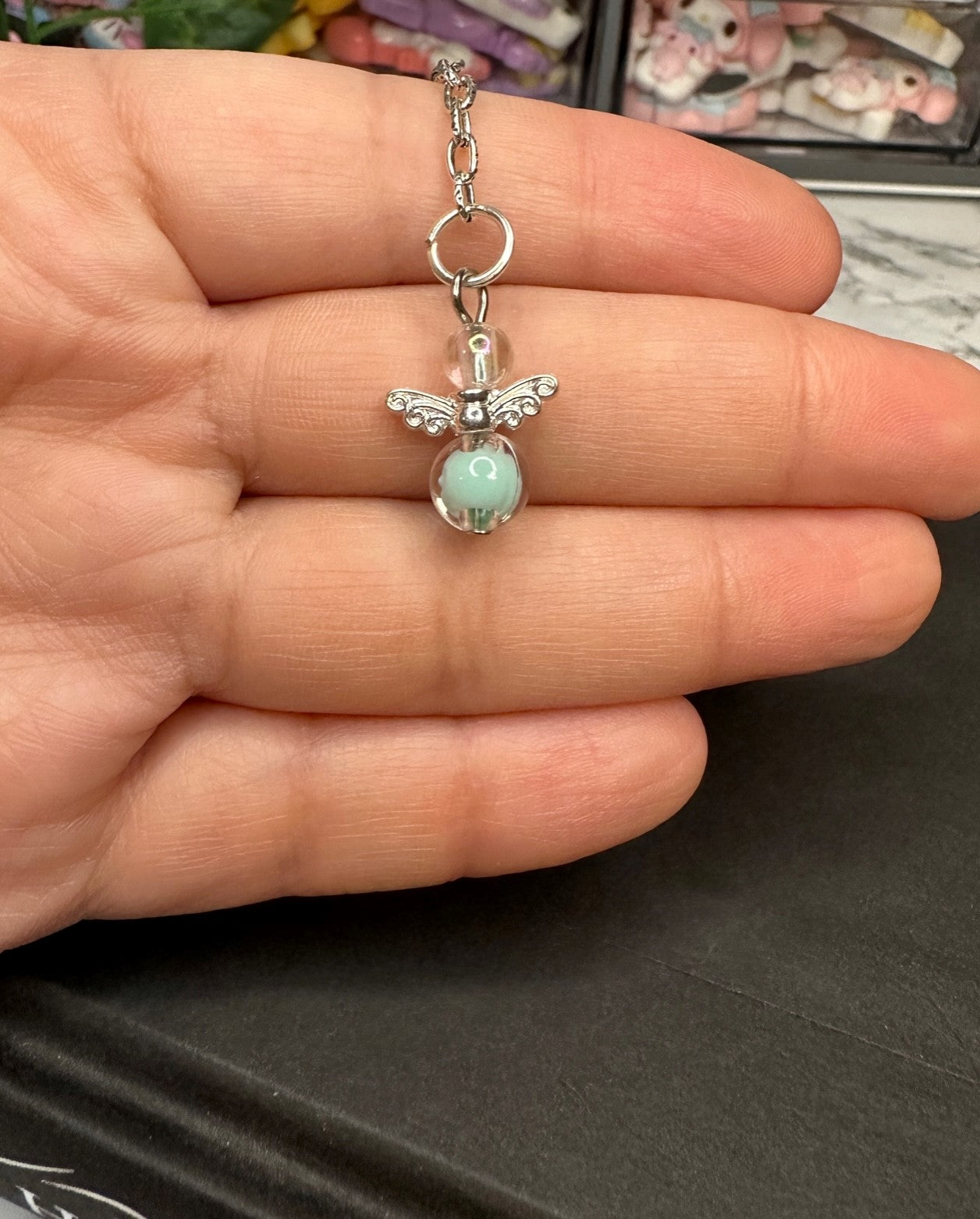 Clear Bead Angel | Bookmark