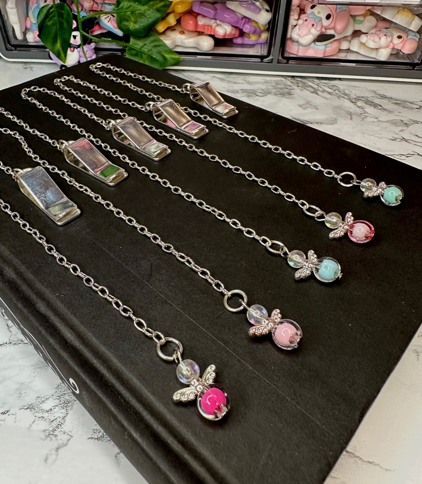 Clear Bead Angel | Bookmark
