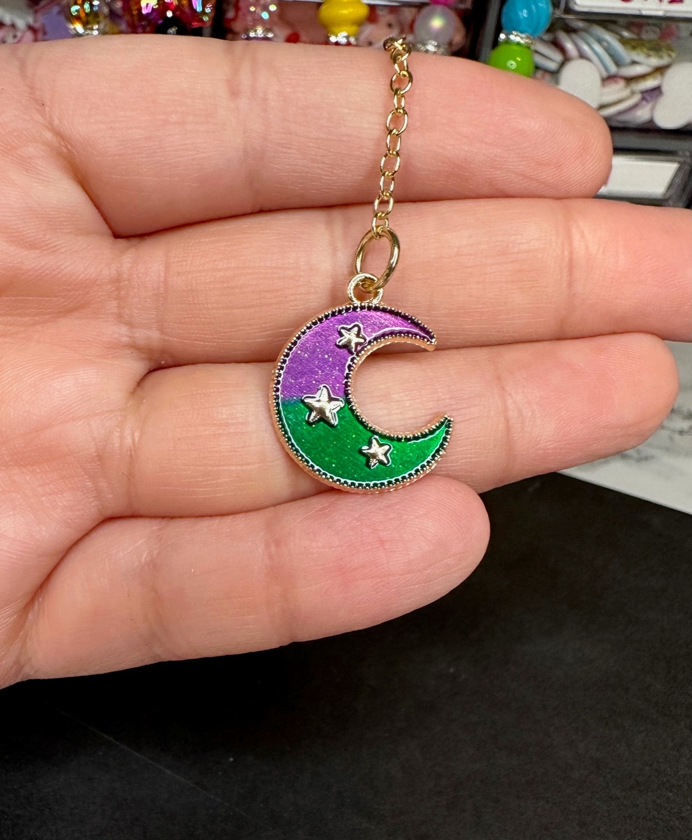 Green and Purple Moon | Bookmark