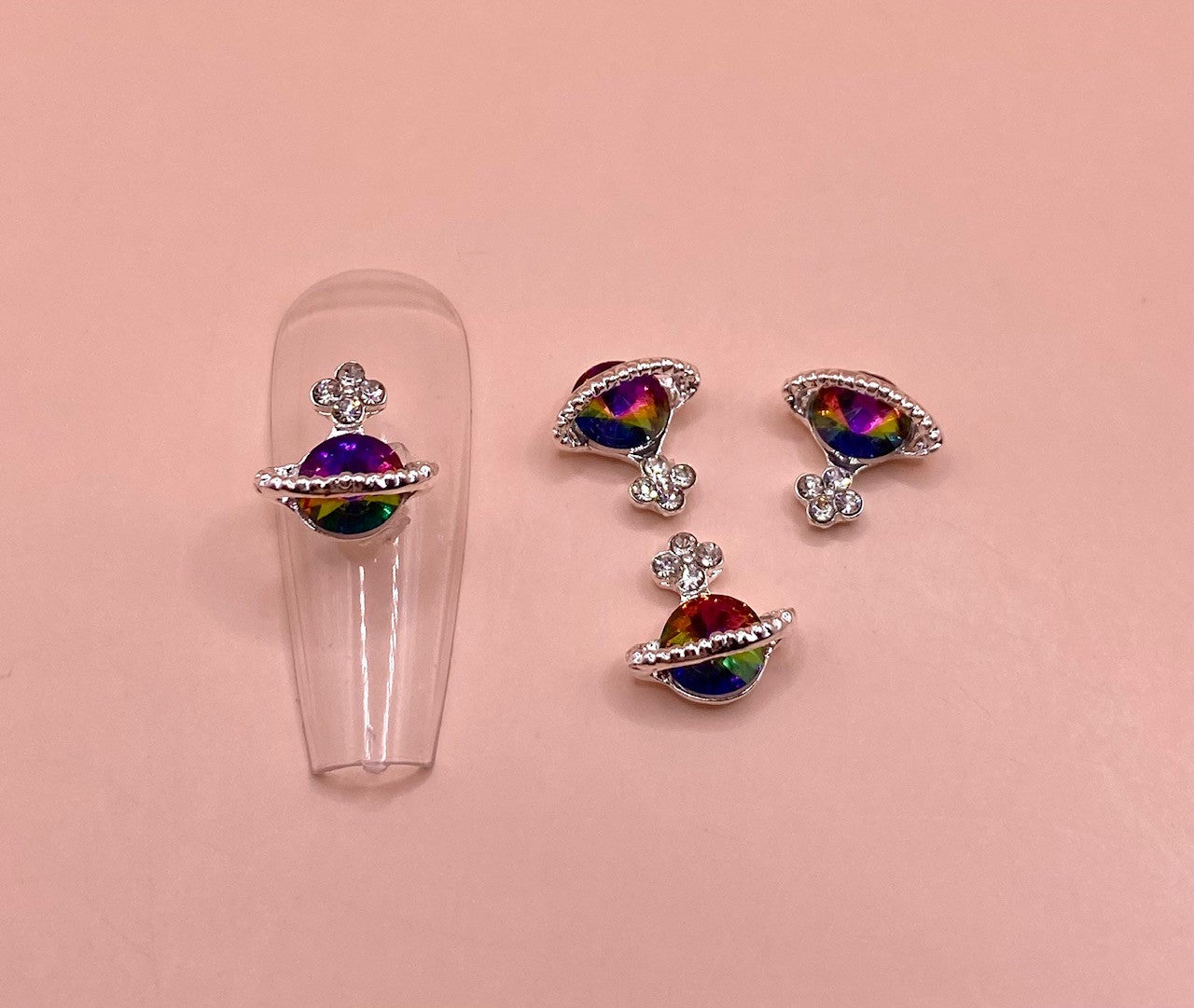 Heart Planets | Zircon Metal Charms