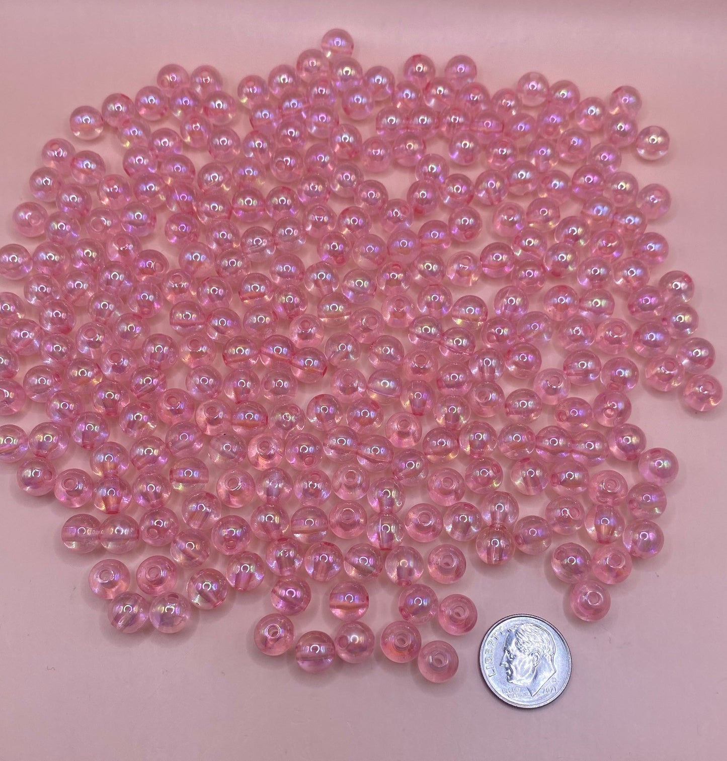 Rose Pink Shimmery Beads