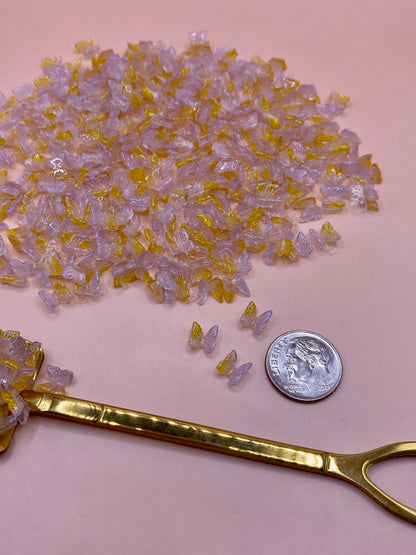 Tiny Butterflies - Light Pink and Gold