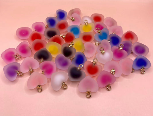 Frosted Heart Pendant Mix