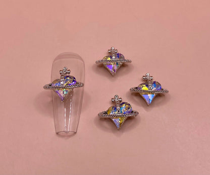 Heart Planets | Zircon Metal Charms