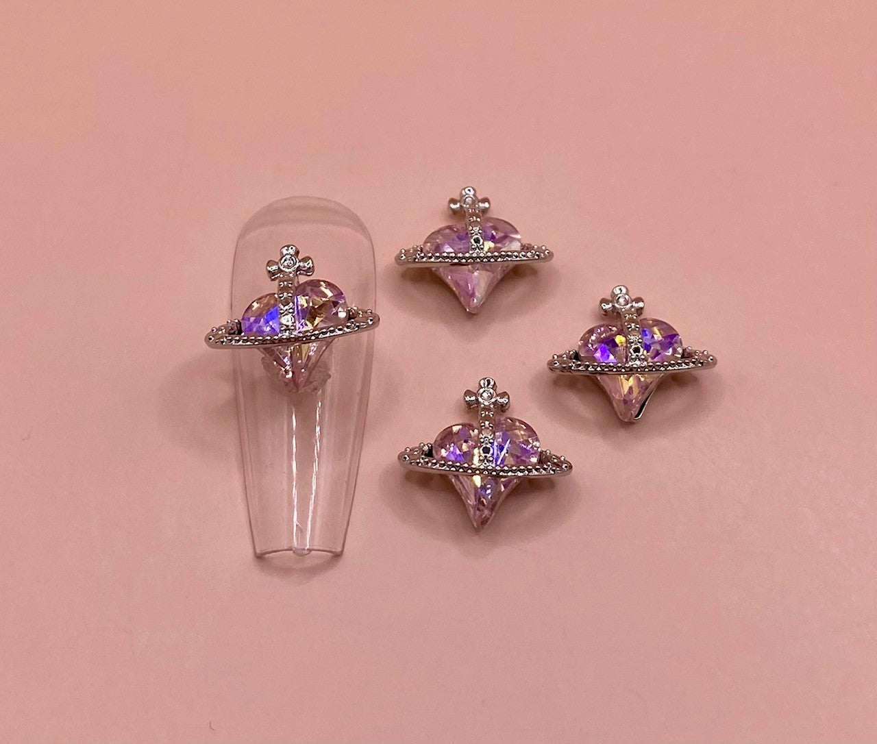Heart Planets | Zircon Metal Charms