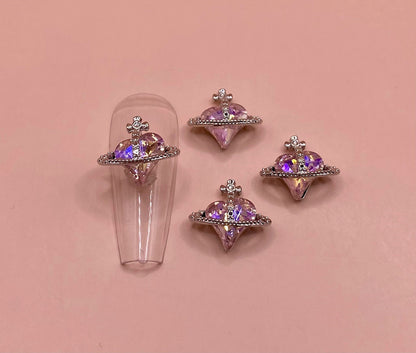 Heart Planets | Zircon Metal Charms